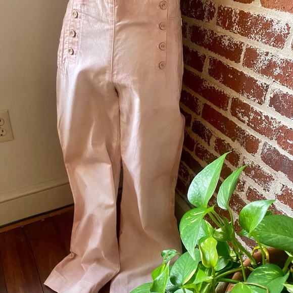 Talbots Pants - avocado dyed high rise, wide leg trousers